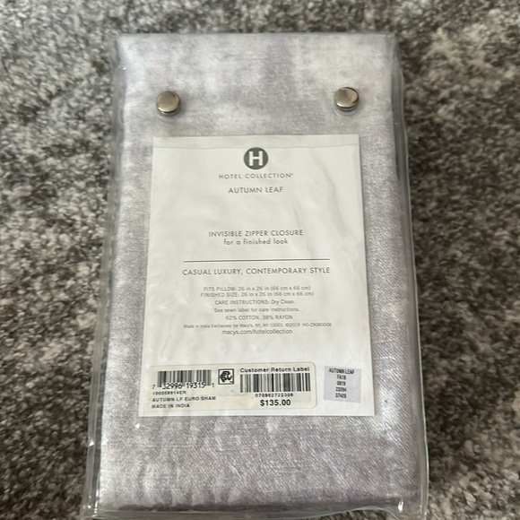 Set of 2 Hotel collection autumn leaf Euro pillow shams new - Picture 2 of 5